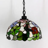 Werfactory® Tiffany Pendant Light 12 Inch Green Butterfly Style Stained Glass Chandelier