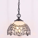 Werfactory® Tiffany Pendant Lighting White Stained Glass Crystal Hanging Lamp