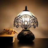 8 Inch White Crystal tiffany lamp shade Werfactory® Stained Glass shade