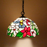 WERFACTORY Tiffany Pendant Light Stained Glass Hanging Lamp Wide 12 Inch Height 32 Inch