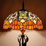 Werfactory® Tiffany Floor Lamp,Orange Flower Stained Glass Floor Lamp