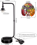 Werfactory® Small Tiffany Lamp W6H20 Inch Red Yellow Rose Stained Glass Table Lamp