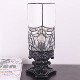 Werfactory® Tiffany Table Lamp White Small Stained Glass Lamp Candle Type Desk Lamp
