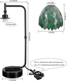 Werfactory® Tiffany Lamp W6H20 Inch Green Leaf Stained Glass Table Lamp