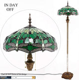 Tiffany Lampshade Replacement Werfactory® W16H7-inch Dragonfly Stained Glass Shade