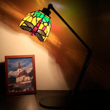 Werfactory® Tiffany Swing Arm Lamp Adjustable Stained Glass Dragonfly Style