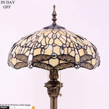 Tiffany Lampshade Replacement Werfactory® W16H7-inch Cream Stained Glass  Dragonfly Style Shade