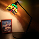 Werfactory® Tiffany Swing Arm Lamp Adjustable Stained Glass Dragonfly Style