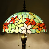 Werfactory® Tiffany Floor Lamp W16H70 Inch Stained Glass Flower Style Reading Lamp