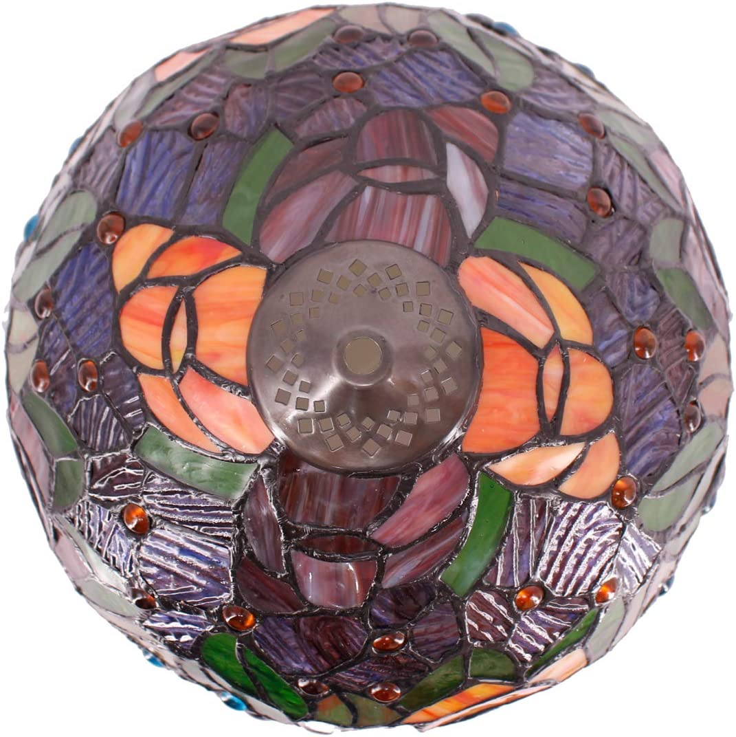 12 inch Rose Stained Glass Lampshade Only Werfactory®  Fit for Tiffany Table Lamp