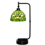 Werfactory® Tiffany Lamp Green Stained Glass Table Lamp 20" Tall