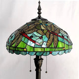 Werfactory® Tiffany Floor Lamp W16H70 Inch Stained Glass Dragonfly Style Reading Lamp