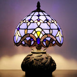 Werfactory® Tiffany Table Lamp Baroque Style Stained Glass Bronze Mushroom Type Lamp