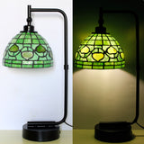 Werfactory® Tiffany Lamp Green Stained Glass Table Lamp 20" Tall