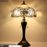 White Bent Stained Glass Table Lamp Werfactory® Tiffany Bedside Desk Light