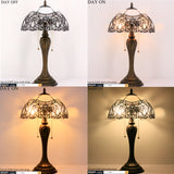 White Bent Stained Glass Table Lamp Werfactory® Tiffany Bedside Desk Light