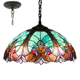 Stained Glass Hanging Lamp Werfactory® Tiffany Pendant Light Fixture Green Liaison