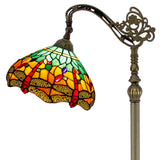 Gooseneck Stained Glass Floor Lamp Werfactory® Tiffany Green Yellow Dragonfly Light