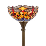 Stained Glass Floor Lamp Werfactory® Dragonfly Torchiere Standing Light