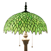 Tiffany Floor Standing Lamp Werfactory® Green Wisteria Stained Glass Light