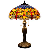 Stained Glass Lamp Werfactory® Tiffany Style Orange Blue Dragonfly Desk Reading Light