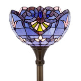 Tiffany Style Floor Lamp Werfactory® Blue Purple Baroque Stained Glass Light