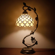 Tiffany Table Lamp Werfactory® Bedside Stained Glass Cream Pearl Desk Light
