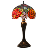 Stained Glass Table Lamps Werfactory® Red Rose Tiffany Lamp Desk Light