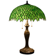 Tiffany Table Lamp Werfactory® Green Wisteria Stained Glass Bedside Light