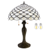 Tiffany Lamp Shade Only Werfactory® W16H7 Inch Stained Glass Crystal Pear Bead Lampshade Replacement