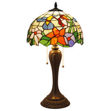 Tiffany Lamp Shade Replacement Werfactory® 12X6 Inch Cream Amber Stained Glass Hummingbird Lampshade Only