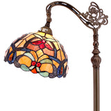 Tiffany Arched Floor Lamp Werfactory® Orange Liaison Stained Glass Corner Standing Reading Light