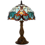 Tiffany Style Lamps Werfactory® Green Blue Floral Stained Glass Light