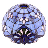 Tiffany Lamp Shade Only Werfactory® 12X6 Inch Blue Purple Baroque Stained Glass Lampshade Replacement