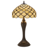 Stained Glass Lamps Werfactory® Tiffany Style Table Light Cream Pearl Bead