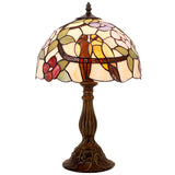 Tiffany Lamps Werfactory® Double Tropical Birds Stained Glass Bedside Lamp