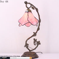 Tiffany Lamps Werfactory® Pink Stained Glass Bedside Lamp