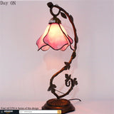 Tiffany Lamps Werfactory® Pink Stained Glass Bedside Lamp