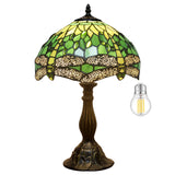Tiffany Table Lamps Werfactory® Green Stained Glass Dragonfly Light