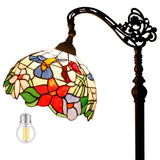 Stained Glass Floor Lamp Werfactory® Hummingbird Amber Stained Glass Gooseneck Adjustable Corner Standing Reading Light