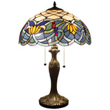 Stained Glass Lamps Werfactory® Blue Lotus Tiffany Style Desk Reading Light