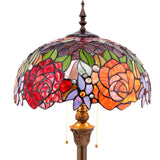 Tiffany Floor Lamps Werfactory® Red Yellow Rose Stained Glass Standing Reading Light