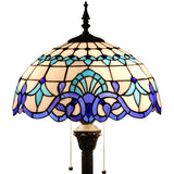 Stained Glass Floor Lamp Werfactory® Navy Blue Baroque Tiffany Light