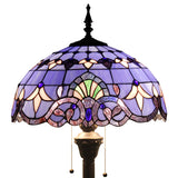 Tiffany Style Floor Lamp Werfactory® Blue Purple Baroque Stained Glass Light