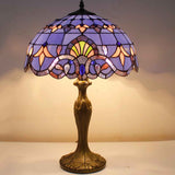 Tiffany Style Lamp Werfactory® Blue Purple Stained Glass Lavender Light