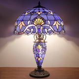 Tiffany Style Lamp Werfactory® Stained Glass Mother-Daughter Lavender Table Lamp