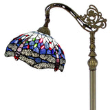 Tiffany Floor Lamp Werfactory® Blue Stained Glass Dragonfly Arched Lamp Reading Light