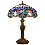 Stained Glass Table Lamps Werfactory® Tiffany Style Blue Dragonfly Desk Reading Light