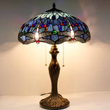 Stained Glass Table Lamps Werfactory® Tiffany Style Blue Dragonfly Desk Reading Light