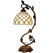 Tiffany Table Lamp Werfactory® Bedside Stained Glass Cream Pearl Desk Light